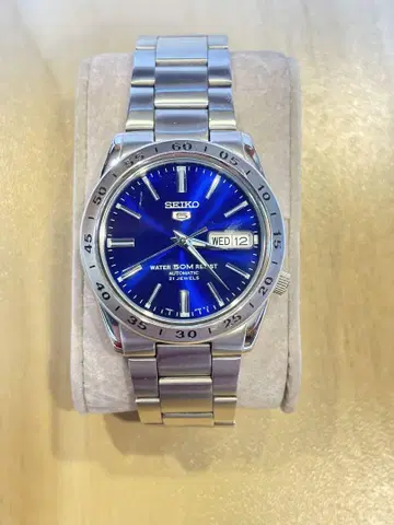 SEIKO 자동 와인딩 시계 파랑 다이얼 50m 방수