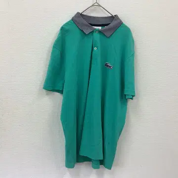 [ L ] LACOSTE 피케 셔츠 그린 옷깃 절개 그레이 악어 라코스테