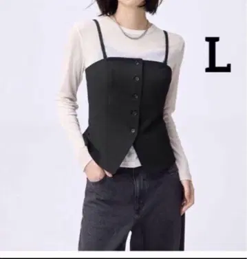미사용 새상품 GU 프론트 버튼 뷔스티에 L 베스트