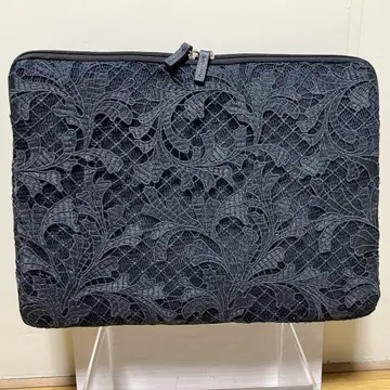 치카자와 레이스 레이스 멀티 케이스 파우치 네이비 x 블랙 미사용 새상품