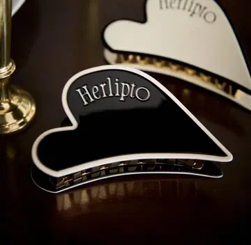Herlipto 바이컬러 하트 헤어 클립 블랙