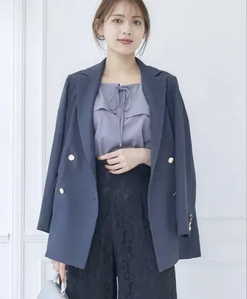 롱 더블 테일러드 자켓