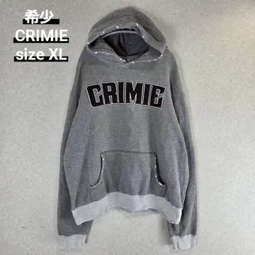 레어 CRIMIE 데미지 로고 스웻 후디