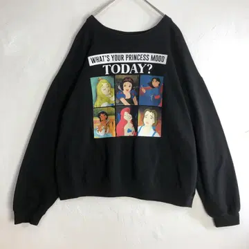 3731 디즈니 디즈니 프린세스 빅 프린트 맨투맨 블랙