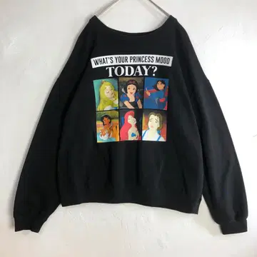 3731 디즈니 디즈니 프린세스 빅 프린트 맨투맨 블랙