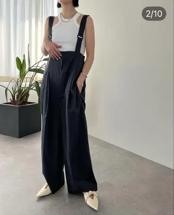 완판템 HANNE 앙 살로펫 오버롤 서스펜더 트라우저