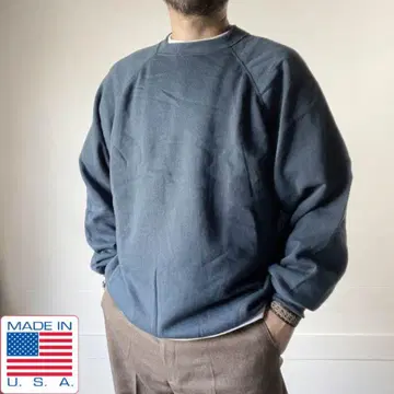 새상품 90s USA Hanes 헤인즈 블랭크 맨투맨 XL 청록색 계열