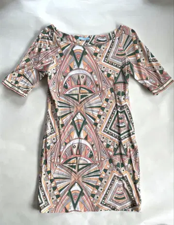 EMILIO PUCCI 기하학 패턴 반팔 튜닉