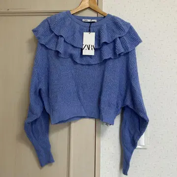 [새상품] ZARA 프릴 니트 숏 기장
