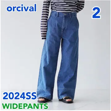 새상품급 오르치발 orcival 2024SS 와이드 팬츠 데님 사이즈 2