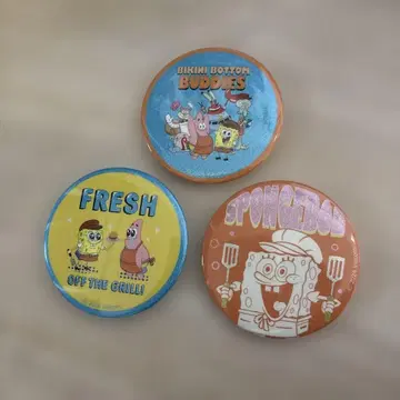 스펀지밥 카페 캔뱃지 3종