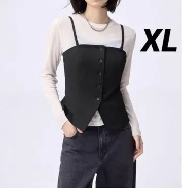 미사용 새상품 지유 프론트 버튼 뷔스티에 XL