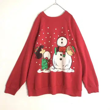 3735 USA제 스누피 PEANUTS 맨투맨 트레이닝복 빨간색