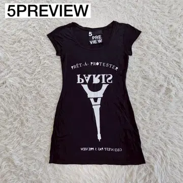 5PREVIEW 블랙 롱T셔츠 XS