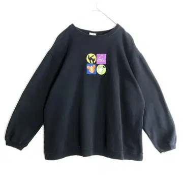 3736 디즈니 미키 할로윈 자수 로고 맨투맨 블랙