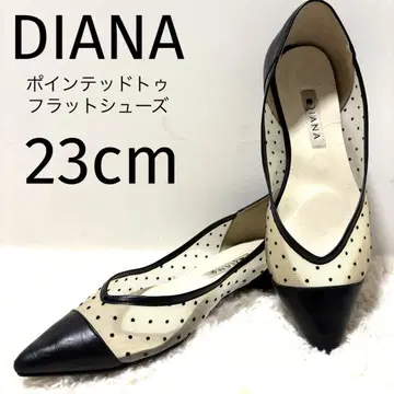 DIANA 다이애나 도트 무늬 스틸레토 플랫슈즈 23cm