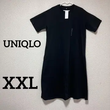 새상품 미사용 UNIQLO 에어리즘 코튼 T 원피스 XXL 블랙