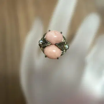 핑크 코랄 꽃 무늬 반지 #13