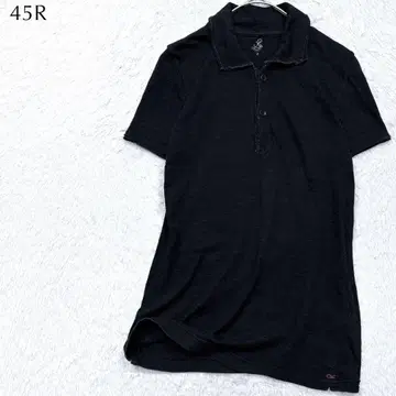 [ 새상품급 ] 45R 인디고 염색 피케 셔츠 컷오프 자수 일본제