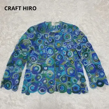 CRAFT HIRO 모헤어 알파카 울 가디건 블루 그린