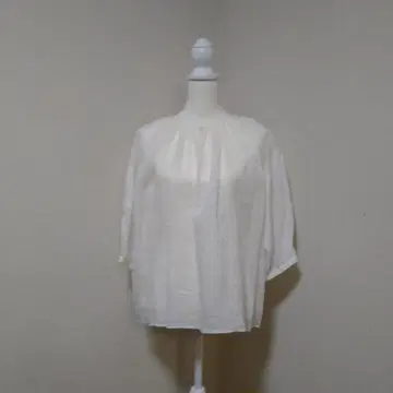 택 포함 미사용 Le glazik 라미/린넨 블라우스