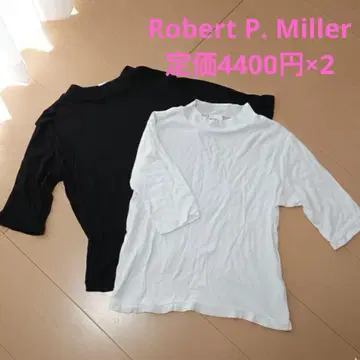 Robert P. Miller 칠부 소매 T셔츠 2장 세트 블랙 화이트