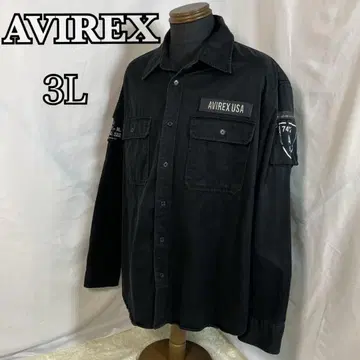AVIREX 퍼티그 셔츠 긴팔 블랙 3L 밀리터리