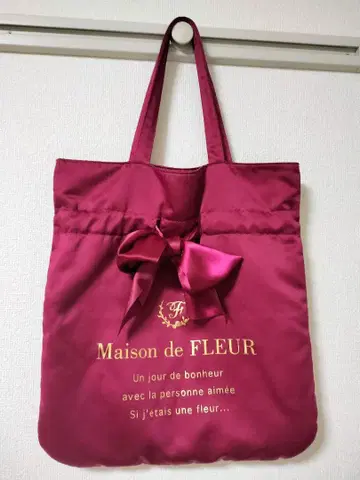이케부쿠로점 한정판 Maison de FLEUR 싱글 리본 토트백 보르도