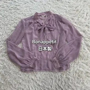 Bonappetit 긴팔 보우다이 블라우스 시어 리본 블라우스 일본제