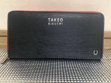 TAKEO KIKUCHI 장지갑 블랙/레드