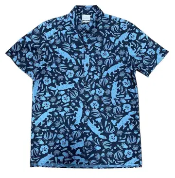 PS 폴스미스 반팔 파랑 블랙 알로하 셔츠