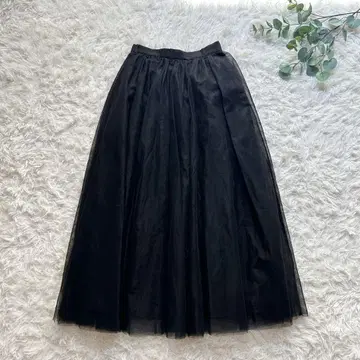 새상품 CLANE VOLUME LONG PANIER SKIRT 블랙