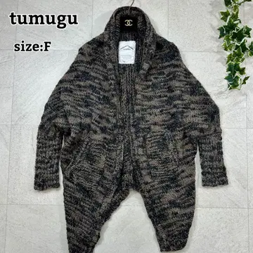 [ tumugu ] 알파카 혼방 니트 가디건 돌먼 변형 루즈핏