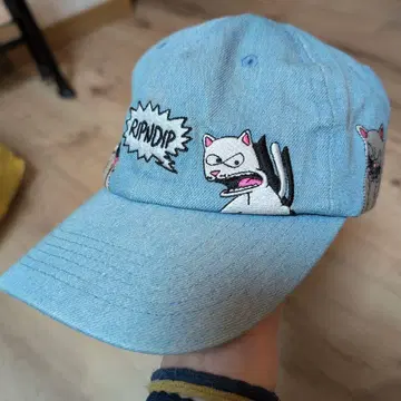 RIPNDIP 데님 캡 자수 립앤딥