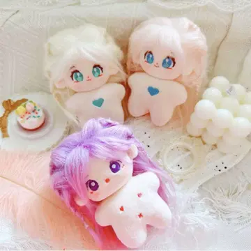 10cm 봉제 인형 본체 4색 무속성 롱 헤어 뜨개질 헤어 불가사리