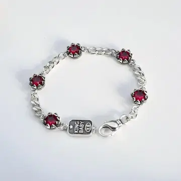 새상품 VINTAGE 빈티지 크라운 레드스톤 팔찌 s925