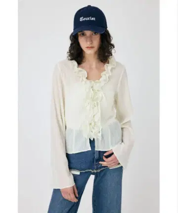 [ MOUSSY ] LACE UP RUFFLE 블라우스