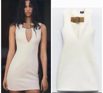 ZARA 자라 탭 디테일 슬림 원피스 미사용 택