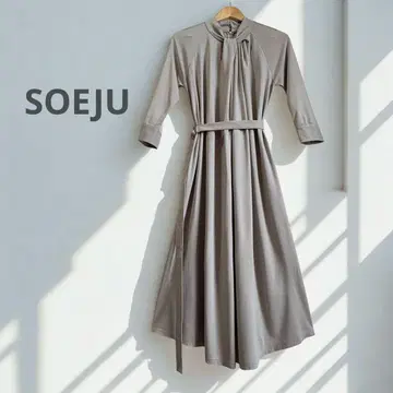 소에주 soeju 7부 소매 롱 원피스 벨트 포함 아름다운 실루엣 태국