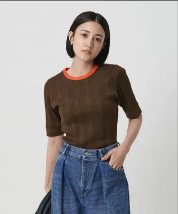 이번 시즌 구매! 시착만 한 상품! 넥라인 하프 슬리브 니트 워셔블