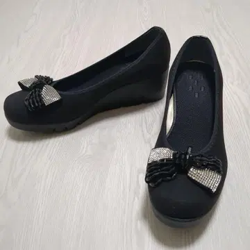 웨지솔 비쥬 블랙 24.5 일본제 컴포트 펌프스