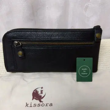 Kissora 블랙 가죽 장지갑