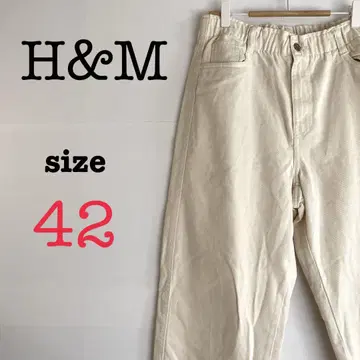 H&M 에이치앤엠 [ 42 ] 여성용 빅 사이즈 데님 팬츠 화이트