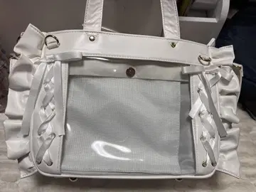 WEGO 이타백 반짝임 레이스 숄더 화이트