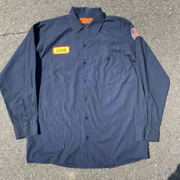 90s 디키즈 Dickies 긴팔 워크 셔츠 네이비