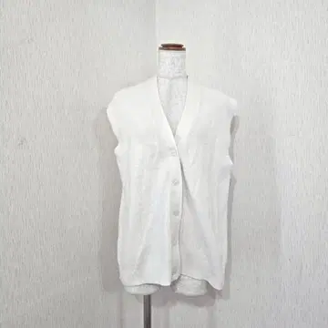 MUJI 무인양품 V넥 니트 베스트 (L) 아이보리 계열