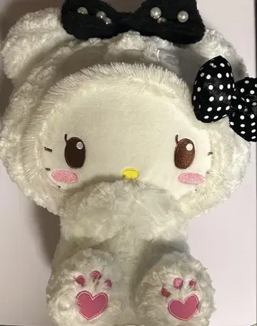 팬더 헬로키티 펄 장식 성인 리본 BIG 봉제 인형 라운드 원 한정판