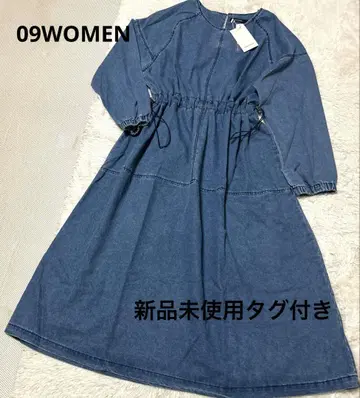 택 포함 미사용 새상품 09 WOMEN 빅 사이즈 데님 원피스 허리 조정