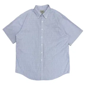 LL Bean 90s 빈티지 셔츠 스트라이프 시어서커 원단 와이드
