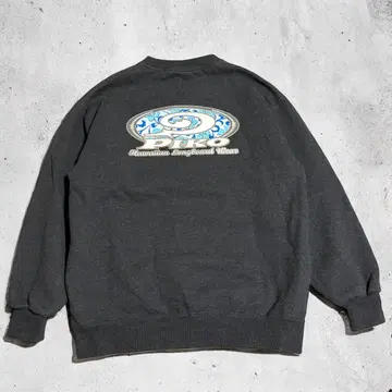 90s 피코 piko 맨투맨 그레이 원포인트 백 프린트 y2k